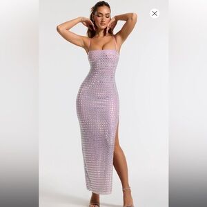 Embellished Square Neck Evening Gown